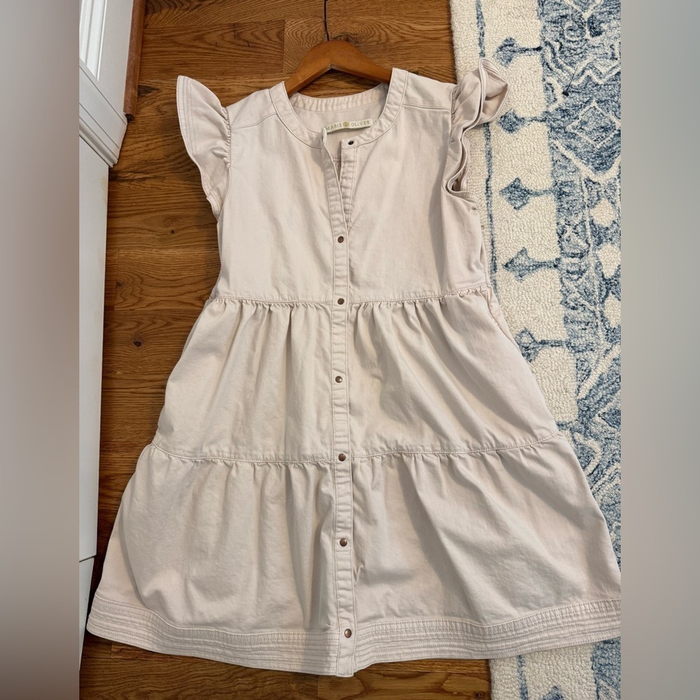Marie Oliver Neely Denim Dress Birch Size Large - Picture 8 of 9